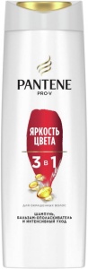 Шампунь + бальзам ополаскиватель "Pantene" 3в1, 360мл, яркость цвета - для окрашенных волос