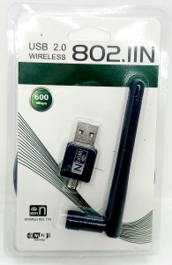 Wi-Fi USB‑адаптер Wireless 802.11N, 600Mbps с антенной Usb 2.0, блист.