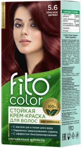 Крем-краска стойкая для волос 115мл, тон 5.6 красное дерево Fito Сolor, без аммиака