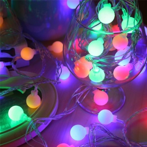 яяя Гирлянда Шар матов. 40LED, бел., 3,5м, разноцветн., d=1см, белый провод