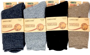 Носки муж. длин "Amigobs" р.41-47 (ЦЕНА ЗА 10ПАР) Термо, Верблюжья Шерсть , микс