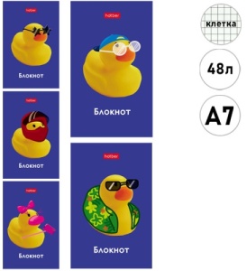 Блокнот МАЛЫЙ ФОРМАТ, А7 48л КЛЕТКА (ЦЕНА ЗА 10ШТ) спираль "Hatber" #Мыутки, лам.бум. склейка, микс