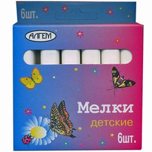 Мел белый 6шт "Алгем" 10*12см, в кор.