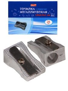 Точилка для карандашей / 24 шт ( цена за 24 шт), 1 отв, металическая TM"Profit"