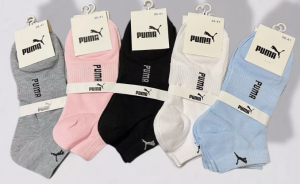 Носки Хлопок, р. 36-41 жен. "Puma" корот. 10пар в уп. (цена за 10пар) микс