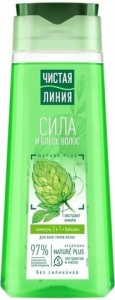Шампунь-бальзам 2в1 "Чистая линия" 250мл, блеск и защита, экстракт хмеля