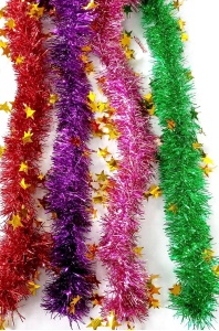 яяя Мишура зол. звезды 2м d=8,5см, (ЦЕНА ЗА 10ШТ) микс