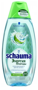 Шампунь "Schauma" 400мл, кокосовая вода и цветок лотоса, для сухих волос,увлажнение и восстановление