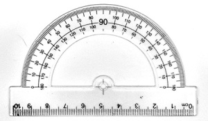 Транспортир 180*/10см, (ЦЕНА ЗА 12ШТ) прозрачный, пластиковый