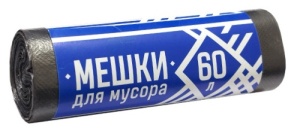 Мешки для мусора " Avikomp " 60л 30шт черные, толщина 9мкм, в рулоне, ПНД