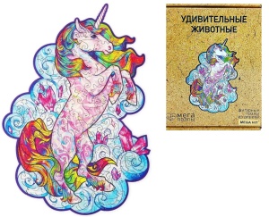 А2 Пазлы деревян. 23х18см "Вдохновляющий Единорог" 179эл., в коробке