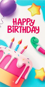 Конверт для денег "Happy birthday" (ЦЕНА ЗА 10ШТ) 17см*10см Dream Cards (Яркое поздравление)