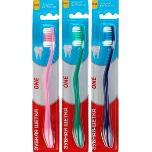 Зубная щетка RENDAL One Средняя жест., микс, блистер