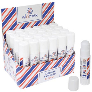 Клей-карандаш "Attomex" (ЦЕНА ЗА 24ШТ) 8гр, основа PVA, в кор.