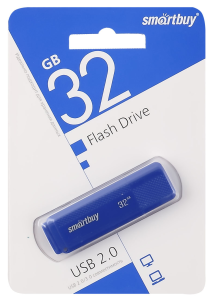 Флеш-накопитель USB 2.0, 32GB SmartBuy Dock (Синий) блистер