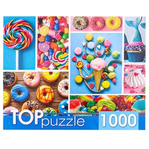 А2 Пазлы TOPpuzzle 1000элементов Любимые сладости, 19*15см, картонная упаковка