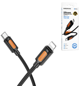 Кабель Type-C - Lightning, Borofone BX114, силикон., 27W, 1м (черный) в кор.