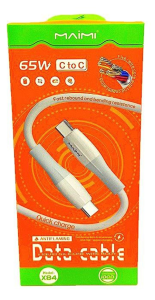 Кабель Type-C - Type-C, Maimi X84, силиконовый, 65W, 1м, 6A (белый) в кор.