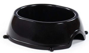 Миска для животных №7, ПОЛЕСЬЕ, 218х200мм, 0,75 л., овальная, (чёрная)