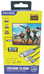 Переходник Lightning to HDMI to USB, 1,8м, в кор.