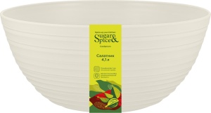 Салатник Sugar&Spice Cardamom 4,1 л, 25*11см, цв. белый зефир