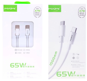 Кабель USB Maimi X78 Type-C to Type-C, PD, 65Вт, 1м (белый)