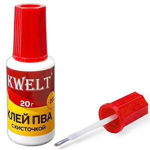 Клей ПВА 20гр /10шт с кисточкой (цена за 10)