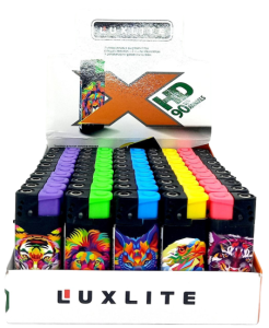 Зажигалка турбо, "Luxlite" с рис. Животные, 50шт (ЦЕНА ЗА 50ШТ) микс