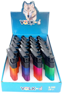 Зажигалка-Горелка Volk, 20шт (ЦЕНА ЗА 20ШТ), матов. микс