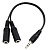 А2 Разветвитель Aux Jack 3,5mm  2 x Jack 3,5mm "Exployd" EX-K-1415 Easy чёрный, круглый, 0,2м, силик