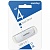 Флеш накопитель USB 2.0, 4GB, Smartbuy, белый, блистер