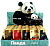 Зажигалка Панда, Турбо 25шт (ЦЕНА ЗА 25ШТ) зол. с рис. сигареты микс